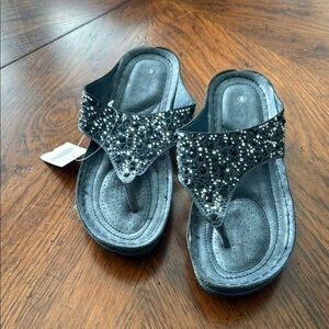 Blue Beaded/Blinged Sandals